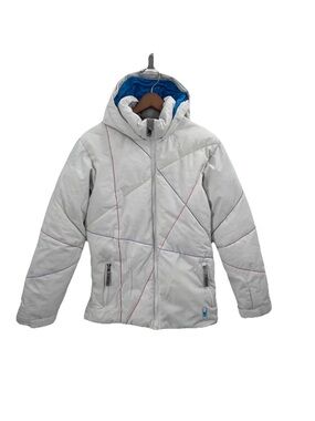 Spyder White & Multi-Colored Winter Snow Ski Jacket Girls Kids Size 18